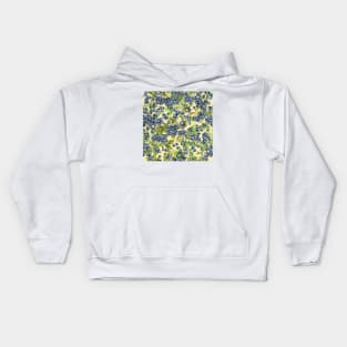 Watercolor big blueberry on yellow Kids Hoodie